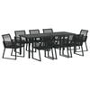 vidaXL Conjunto de Comedor de Jard&iacute;n 9 pcs Negro