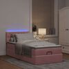 vidaXL Cama otomana con colch&oacute;n y LED terciopelo rosa 80x200 cm