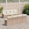 vidaXL Conjunto de sof&aacute;s de jard&iacute;n 9 pcs Beige y Crema rat&aacute;n sint&eacute;tico