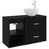 vidaXL Juego de muebles de ba&ntilde;o 2 uds. Roble Negro