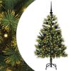 vidaXL &Aacute;rbol de Navidad artificial con ramas plegables y conos 120 cm