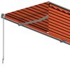 vidaXL Toldo retr&aacute;ctil manual con persiana naranja y marr&oacute;n 3x2,5 m