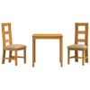 vidaXL Conjunto de comedor 3 uds. Beige Madera de Roble S&oacute;lido
