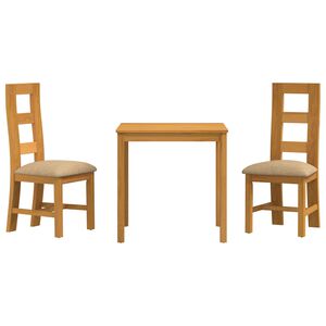 vidaXL Conjunto de comedor 3 uds. Beige Madera de Roble S&oacute;lido