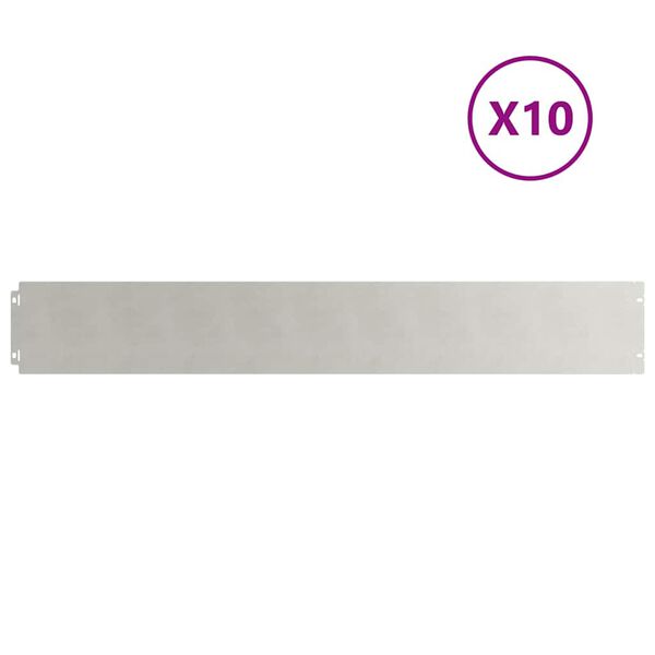 vidaXL Bordes para c&eacute;sped 10 uds 15x103 cm acero inoxidable