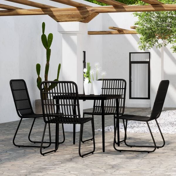 vidaXL Juego de comedor de jard&iacute;n 5 piezas negro