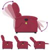 vidaXL Sill&oacute;n reclinable de masaje elevable terciopelo rojo tinto