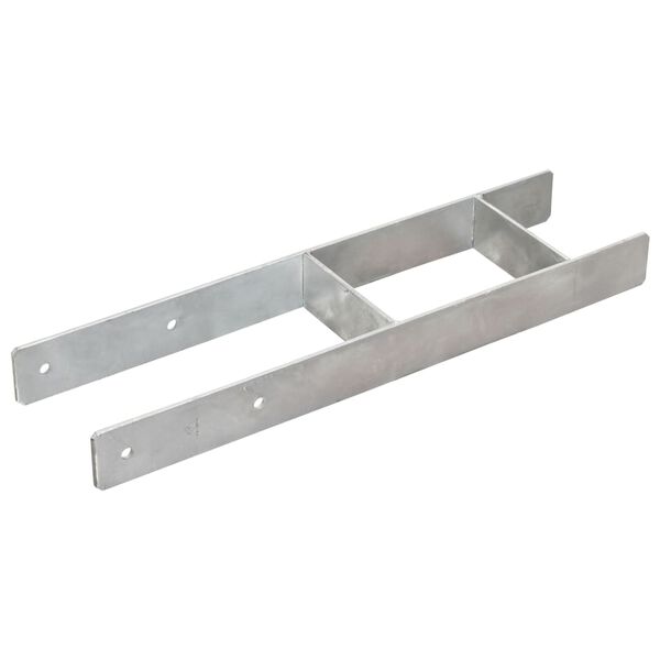 vidaXL Anclajes de valla 6 uds acero galvanizado plateado 14x6x60 cm