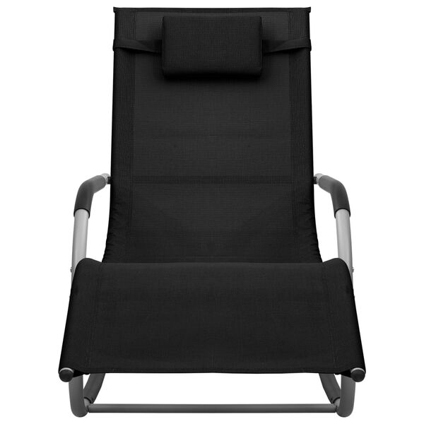 vidaXL Tumbonas 2 unidades textilene negro y gris