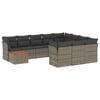 vidaXL Set de sof&aacute;s de jard&iacute;n 11 pzas y cojines rat&aacute;n sint&eacute;tico gris