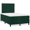 vidaXL Cama box spring colch&oacute;n y LED terciopelo verde oscuro 120x190cm