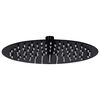 vidaXL Cabezal de ducha efecto lluvia acero inox redondo negro 25 cm