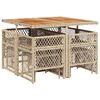 vidaXL Set comedor de jard&iacute;n 9 pzas con cojines rat&aacute;n sint&eacute;tico beige