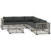 vidaXL Set de muebles de jard&iacute;n 6 pzas y cojines rat&aacute;n sint&eacute;tico gris