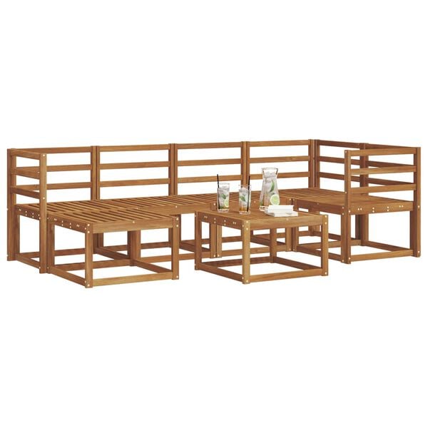 vidaXL Conjunto de sof&aacute;s de exterior 7 pcs Natural