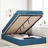 vidaXL Estructura de cama con colch&oacute;n 2 pcs Azul Terciopelo