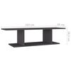vidaXL Mueble de TV de pared gris 103x30x26,5 cm