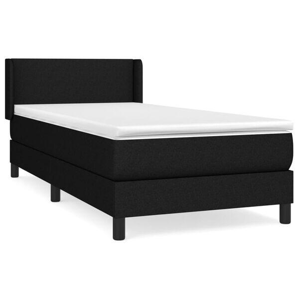 vidaXL Cama box spring con colch&oacute;n tela negro 80x200 cm