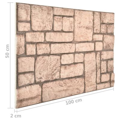 vidaXL Paneles de pared 3D con diseño de ladrillo beige 11 piezas EPS