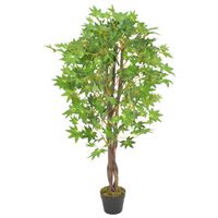 vidaXL Planta artificial árbol de arce con macetero verde 120 cm