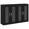 vidaXL Armarios de pared 2 uds. Roble Negro 69,5 x 34 x 90 cm
