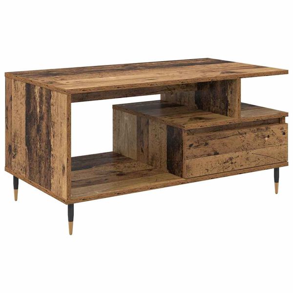 vidaXL Mesa de Caf&eacute; Madera vieja 90 x 49 x 45 cm Madera de ingenier&iacute;a