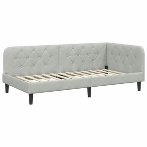vidaXL Estructura de cama en esquina Gris Claro 90 x 200 cm Terciopelo