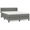 vidaXL Cama box spring con colch&oacute;n tela gris oscuro 140x190 cm