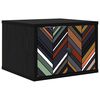 vidaXL Mesita de noche de pared OMMEN Roble Negro 36 x 33 x 25 cm