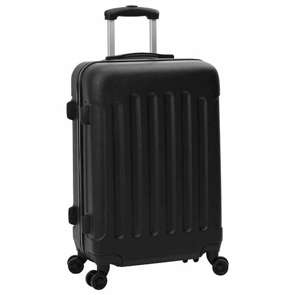 vidaXL Maleta con cerradura 3 pcs Negro 50 x 31 x 78 cm Pl&aacute;stico ABS