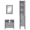 vidaXL Set de muebles de ba&ntilde;o 3 pzas madera contrachapada gris sonoma