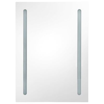 vidaXL Armario de baño con espejo y luz LED gris 50x13x70 cm