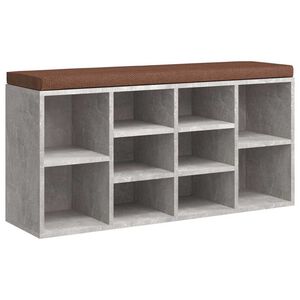 vidaXL Zapatero madera contrachapada gris hormig&oacute;n 103x30x48 cm