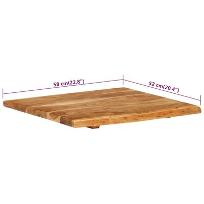 vidaXL Encimera para armario tocador madera maciza acacia 58x55x2,5 cm