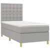 vidaXL Cama box spring con colch&oacute;n tela gris claro 90x200 cm