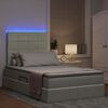vidaXL Cama con almacenamiento y LED con LED Gris Claro 120 x 190 cm