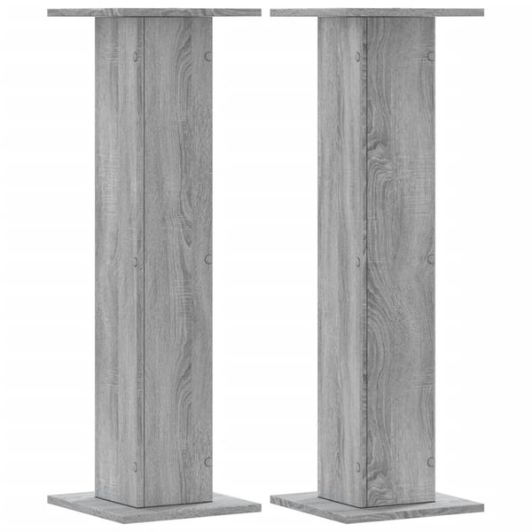vidaXL Soportes altavoces 2 uds madera gris Sonoma 30x30x95 cm