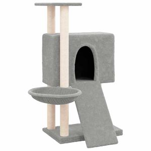 vidaXL Rascador para gatos con postes de sisal gris claro 96 cm