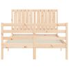 vidaXL Estructura de cama de matrimonio con cabecero madera maciza