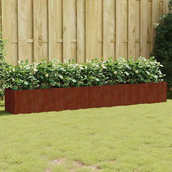 vidaXL Jardinera acero corten 280x40x40 cm
