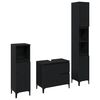 vidaXL Juego de muebles de ba&ntilde;o 3 uds. Roble Negro
