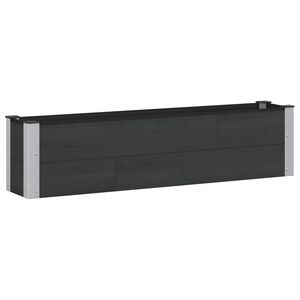 vidaXL Arriate elevado Negro 150 x 30 x 36 cm WPC y Aluminio