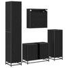 vidaXL Juego de muebles de ba&ntilde;o 4 pcs Roble Negro Madera de ingenier&iacute;a