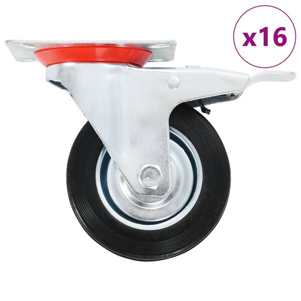 vidaXL Ruedas giratorias 16 unidades 100 mm
