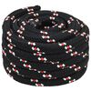 vidaXL Cuerda multiusos 50 mm 10 m Negro y rojo PP 15000 kg Carga m&aacute;x.