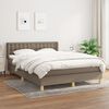 vidaXL Cama box spring con colch&oacute;n tela gris taupe 140x200 cm