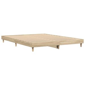 vidaXL Estructura de cama sin colch&oacute;n madera roble Sonoma 140x200 cm