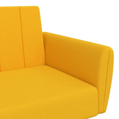 vidaXL Sofá cama de 2 plazas terciopelo amarillo