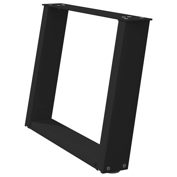 vidaXL Patas para mesa de centro en forma de U (2 unidades), color negro, 70 x (42-43) cm, acero