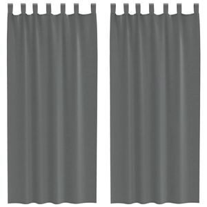 vidaXL Cortinas de gasa con trabillas 2 uds gris oscuro 140x245 cm